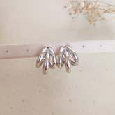 Aretes Carola Chunky Plateado - Colección Acero